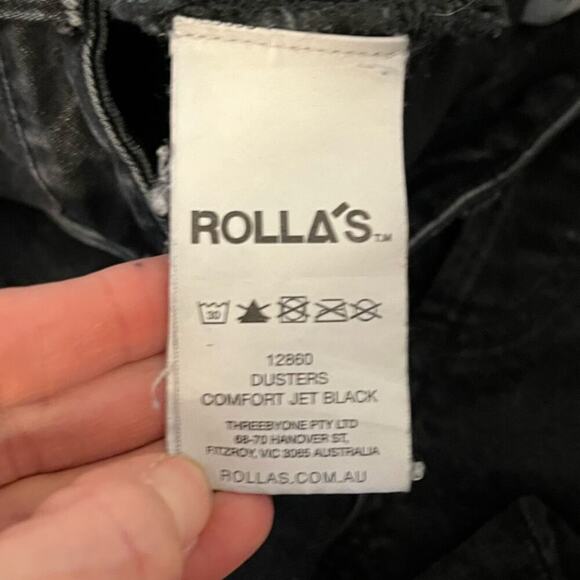 Rolla’s Dusters High Rise Slim Straight Leg Jeans Comfort Jet Black 25 - Picture 9 of 10